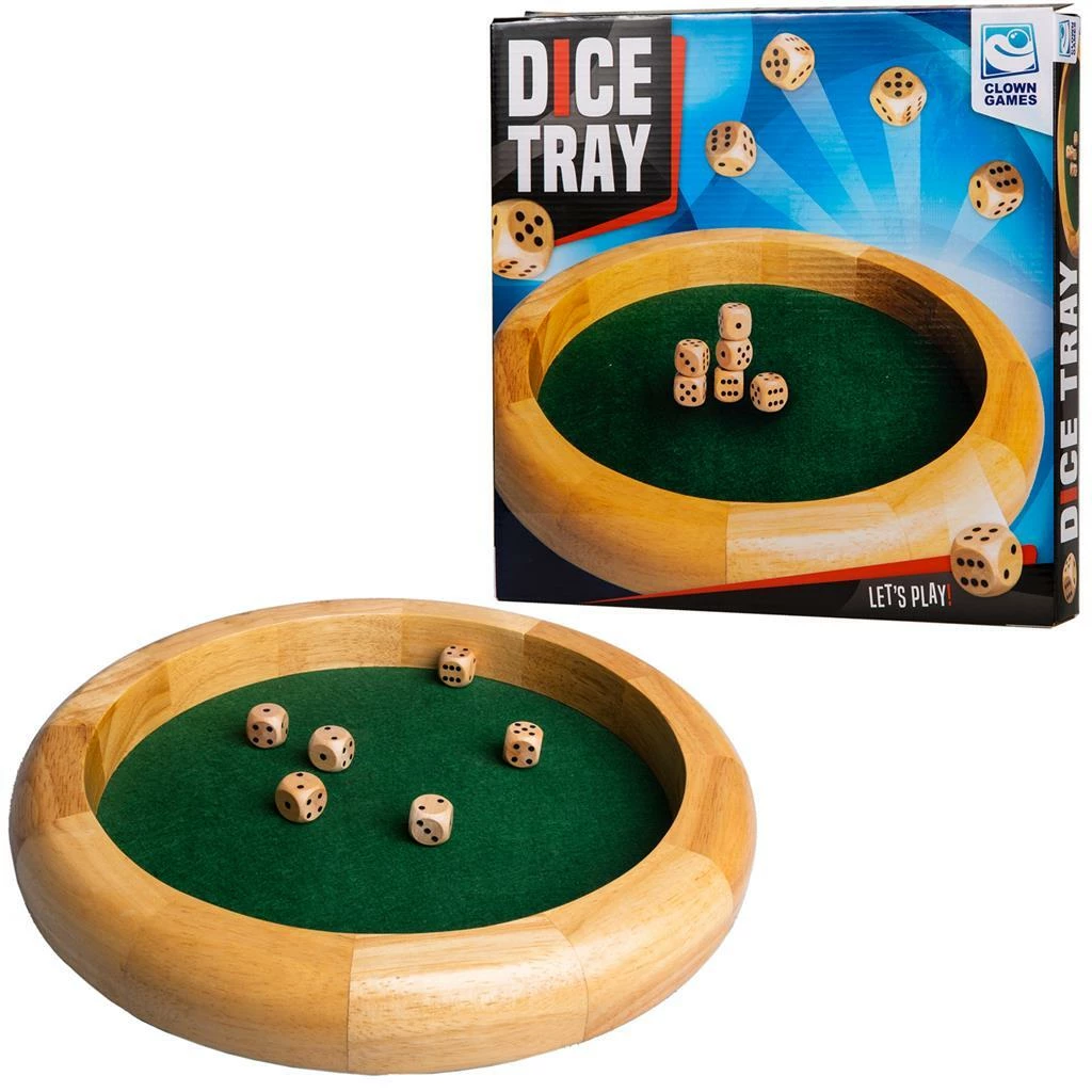 Clown Games Houten Dobbelbak + Dobbelstenen 3 Clown Games Houten Dobbelbak + Dobbelstenen
