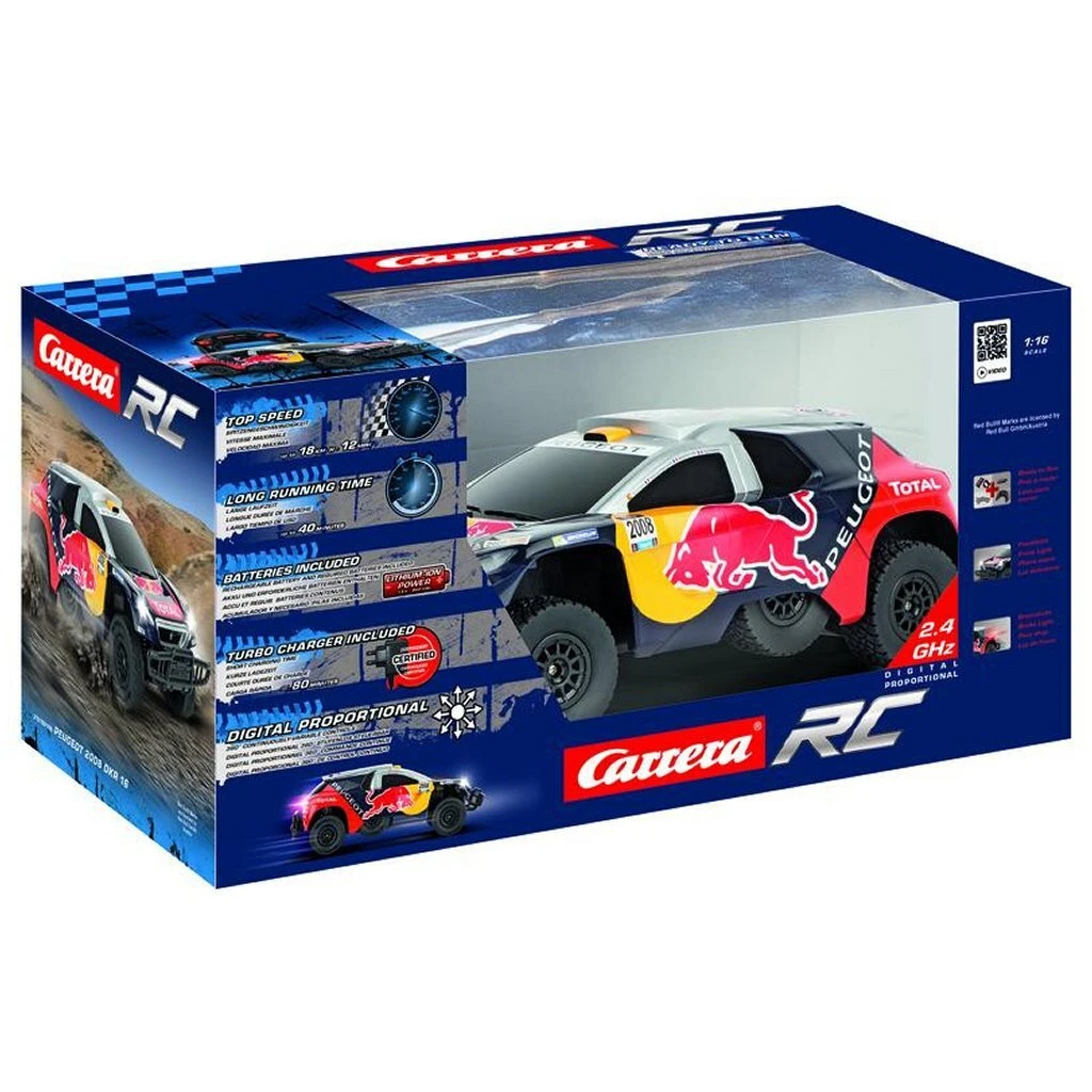 Carrera RC Red Bull Peugeot 08 DKR 16 + Licht 1:16 4 Carrera RC Red Bull Peugeot 08 DKR 16 + Licht 1:16 - Afbeelding 2